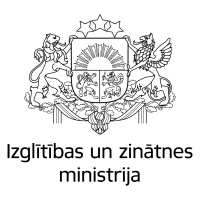 IZM logo melnbalts latviešu valodā