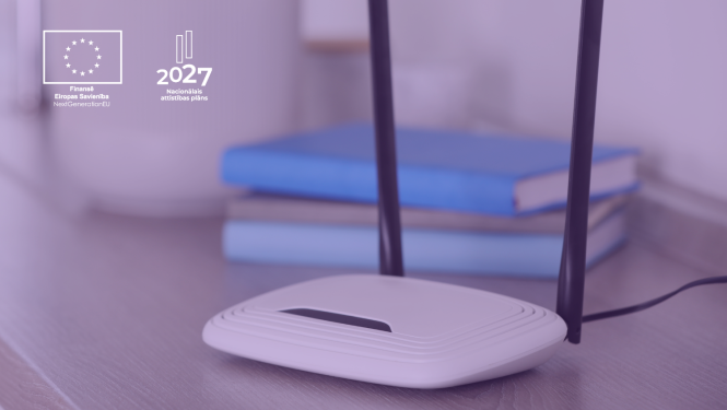 Interneta rūteris. Uz attēla logo ansamblis - NextGenEU un NAP