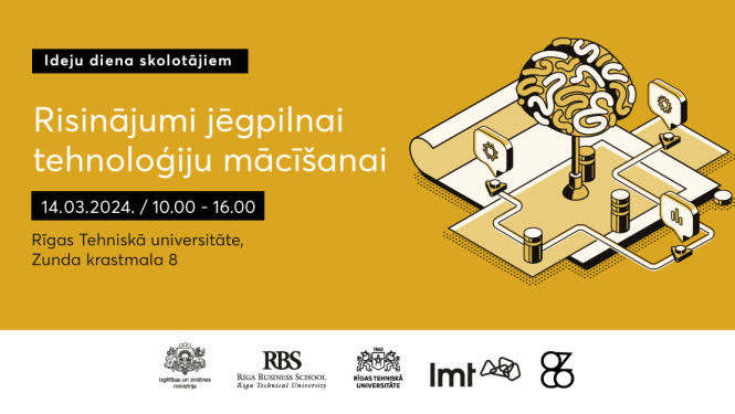 Konferences "Risinājumi jēgpilnai tehnoloģiju mācīšanai" plakāts