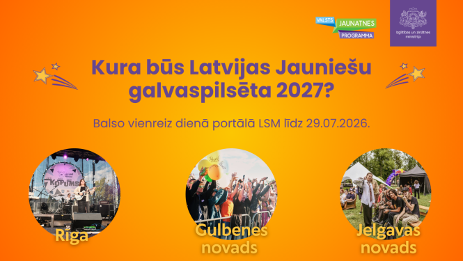 Kura būs Latvijas Jauniešu galvaspilsēta 2027?