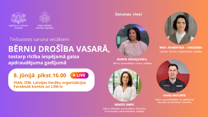 Tiešsaistes saruna par bērnu drošību vasarā un rīcību iespējamā gaisa apdraudējuma gadījumā
