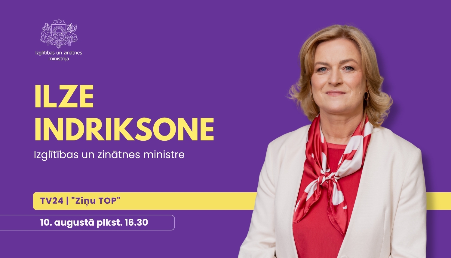 IZM ministre Ilze Indriksone piedalās TV24 raidījumā "Ziņu TOP"