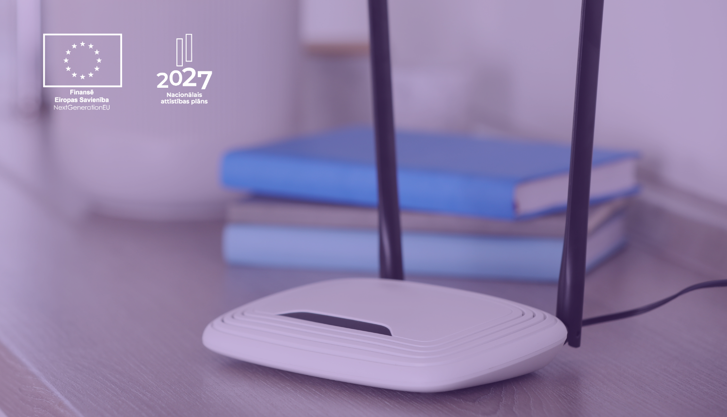 Interneta rūteris. Uz attēla logo ansamblis - NextGenEU un NAP