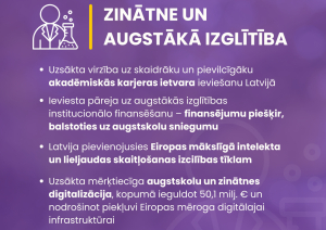 Apkopojums par paveikto zinātnes un augstākās izglītības jomā