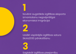 3 prioritārie pasākumi