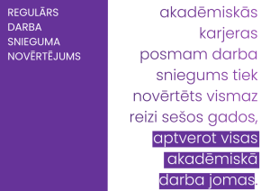 REGULĀRS DARBA SNIEGUMA NOVĒRTĒJUMS