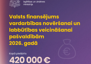 Valsts finansējums vardarbības novēršanai un labbūtības veicināšanai pašvadībām 2026. gadā