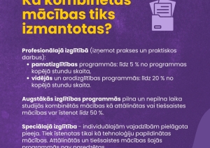 Kā kombinētās mācības tiks izmantotas?