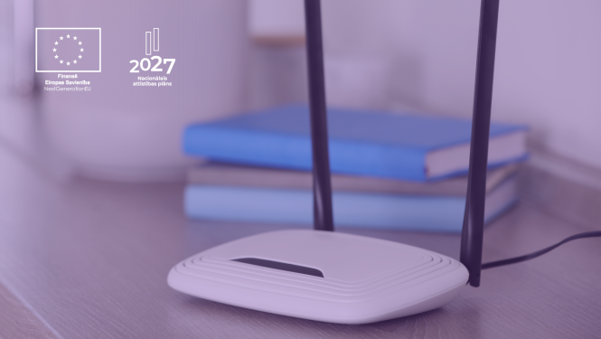 Interneta rūteris. Uz attēla logo ansamblis - NextGenEU un NAP