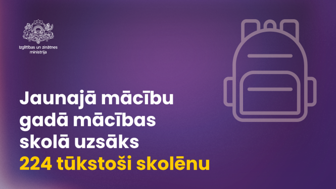 Jaunajā mācību gadā mācības skolā uzsāks 224 tūkstoši skolēnu