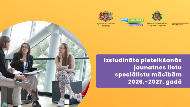 Izsludināta pieteikšanās jaunatnes lietu speciālistu mācībām 2026.-2027. gadā
