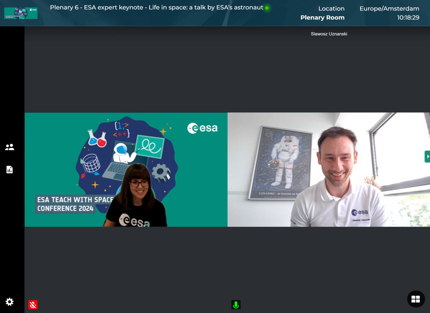 ESA’s project Astronaut Sławosz Uznański answering questions during the 2024 ESA Teach with Space Online Conference