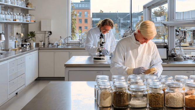 Pētnieki strādā laboratorijā