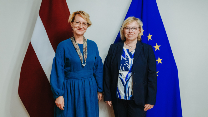 IZM ministre Dace Melbārde ar Vācijas vēstnieci Latvijā V.E. Gudrunu Maslohu
