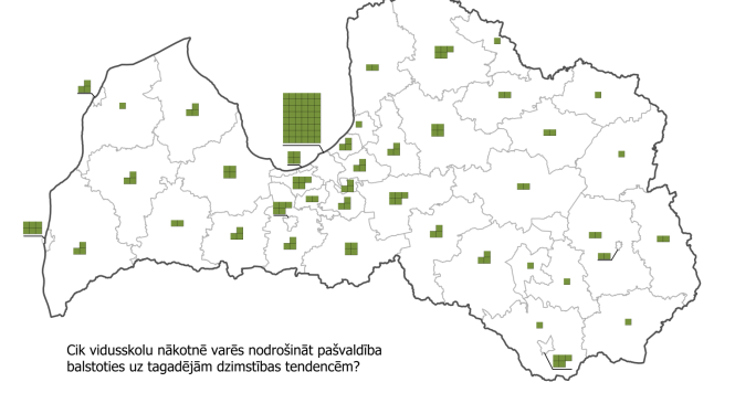 Latvijas kontūras karte ar datiem