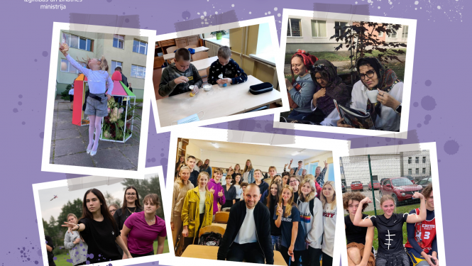 "Atpakaļ skolā" attēlu kolāža 