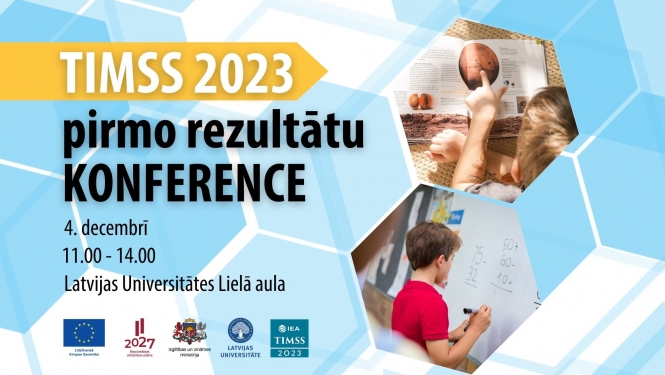 TIMSS 2023 pirmo rezultātu konferences vizuālais materiāls