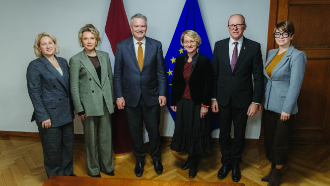 Kopbilde no tikšanās ar Ekonomiskās sadarbības un attīstības organizācijas (OECD) ģenerālsekretāru Mathias Cormann