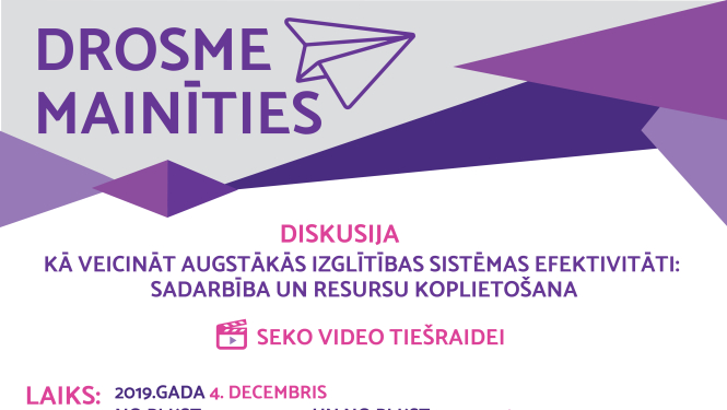 4. decembrī izglītības jomas eksperti diskutēs par sadarbības un resursu koplietošanas iespējām augstākajā izglītībā