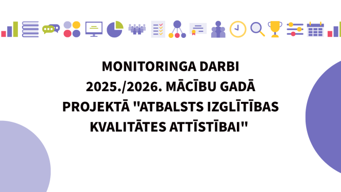 Teksts "Monitoringa darbi 2025./2026. mācību gadā projektā "Atbalsts izglītības kvalitātes attīstībai""