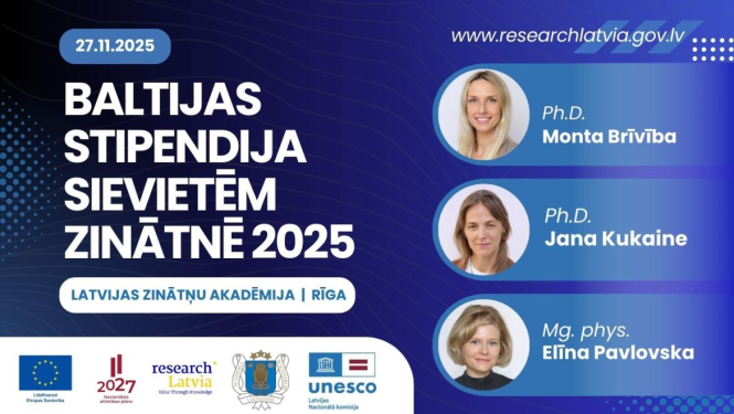 Baltijas stipendijas sievietēm zinātnē 2025 (2024. gada stipendijas laureātes)