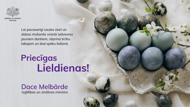 Izglītības un zinātnes ministres Daces Melbārdes apsveikums Lieldienās