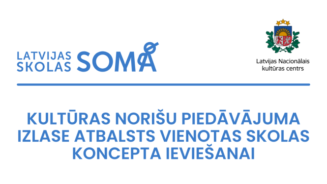 Kultūras norišu piedāvājuma izlase atbalsts vienotas skolas koncepta ieviešanai