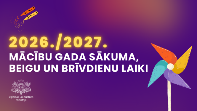 2026./2027. mācību gada sākuma, beigu un brīvdienu laiki