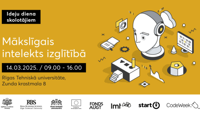 Pasākuma vizuālis ar tekstu "Ideju diena skolotājiem / Mākslīgais intelekts izglītībā"