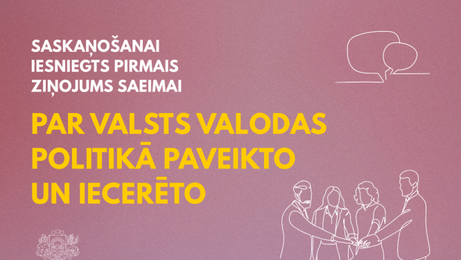 Saskaņošanai iesniegts pirmais ziņojums Saeimai par valsts valodas politikā paveikto un iecerēto