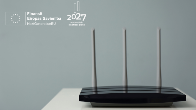 Interneta rūteris. Finansē ES un NAP logo.