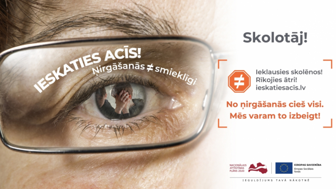 skolotajs ar brillēm - kampaņas plakāts