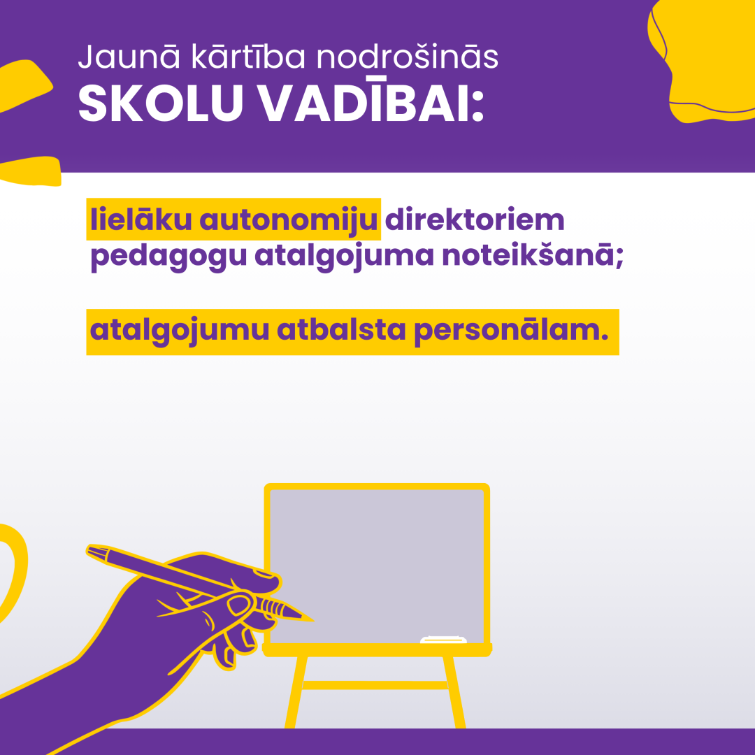 Jaunā kārtība nodrošinās skolu vadībai