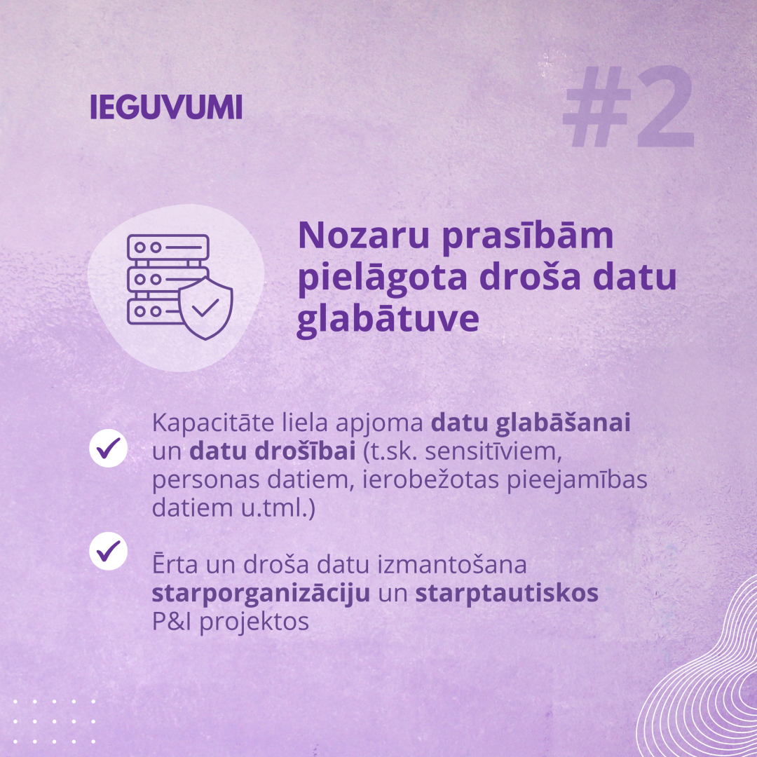 Ievuvums #2 - Nozaru prasībām pielāgota droša datu glabātuve