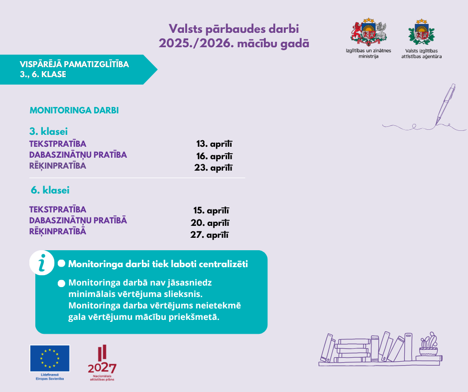 VPD 2025./2026. mācību gadā – 3., 6. klase