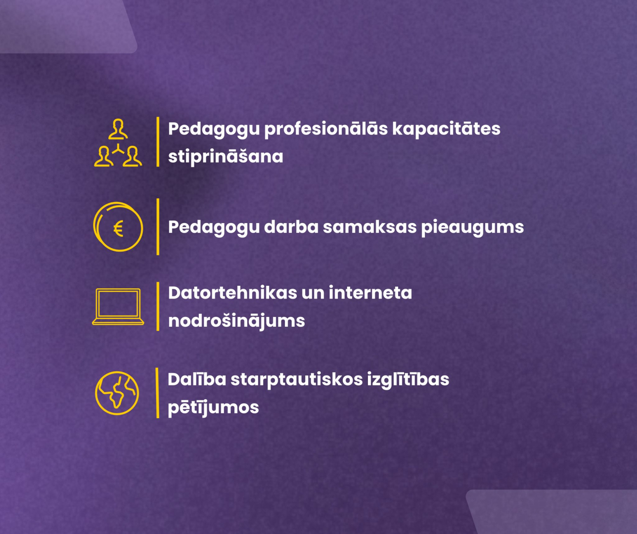 Īss apkopojums ar informāciju par atbalstu skolām