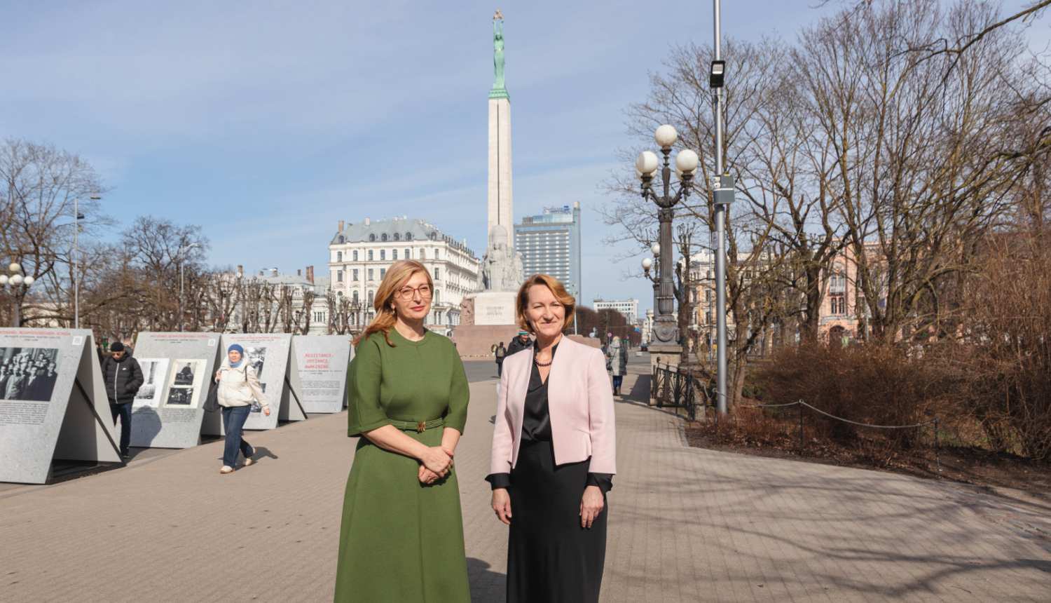 Izglītības un zinātnes ministre Dace Melbārde un Eiropas Komisijas jaunuzņēmumu, pētniecības un inovāciju komisāre Jekaterina Zaharieva