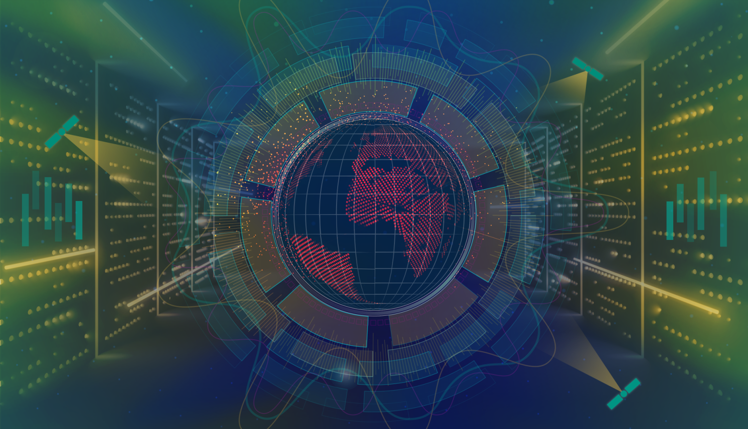 Ilustratīvs attēls ar digitāli veidotu Zemeslodi