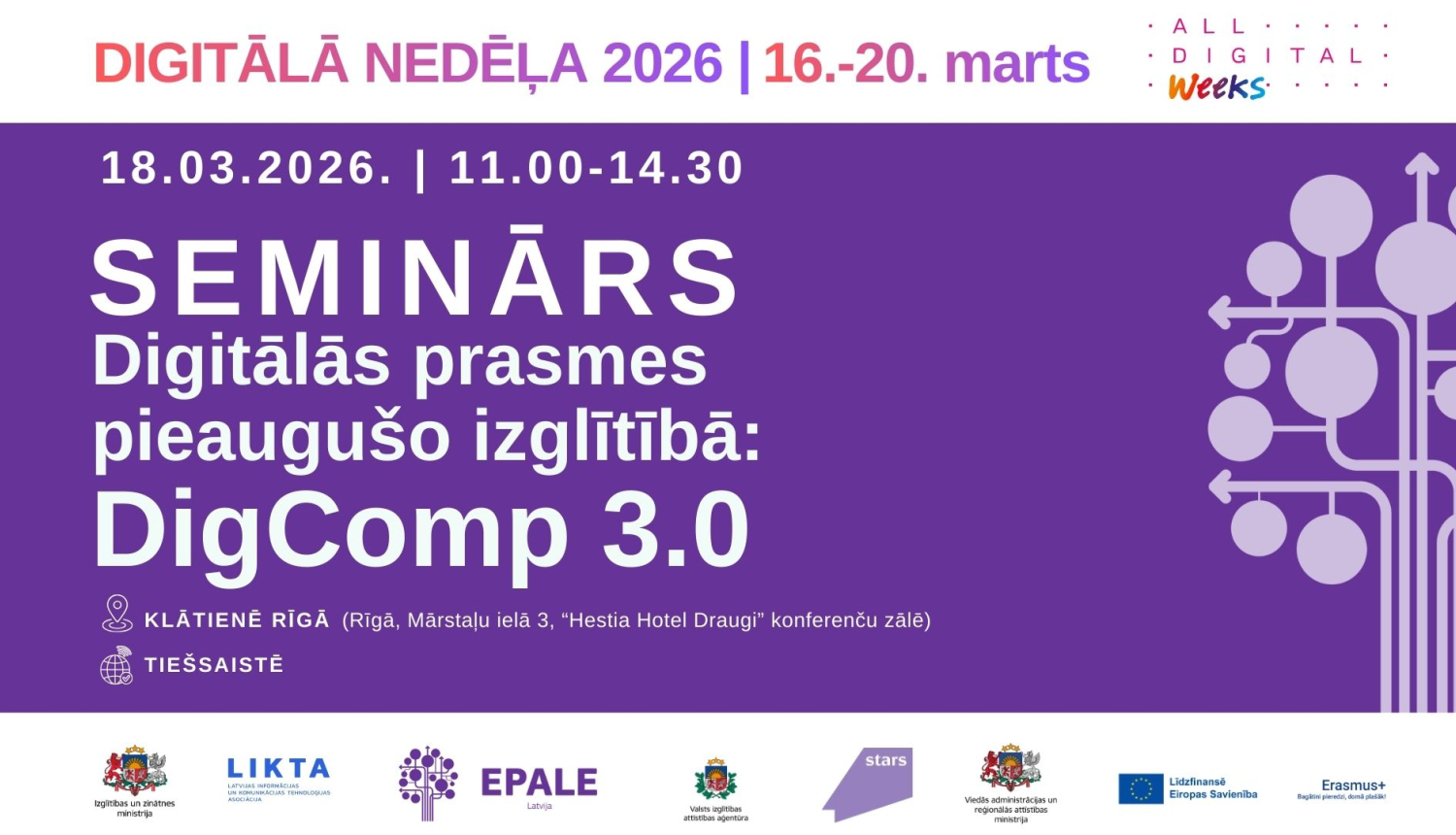 Seminārs "Digitālās prasmes pieaugušo izglītībā: DigComp 3.0"