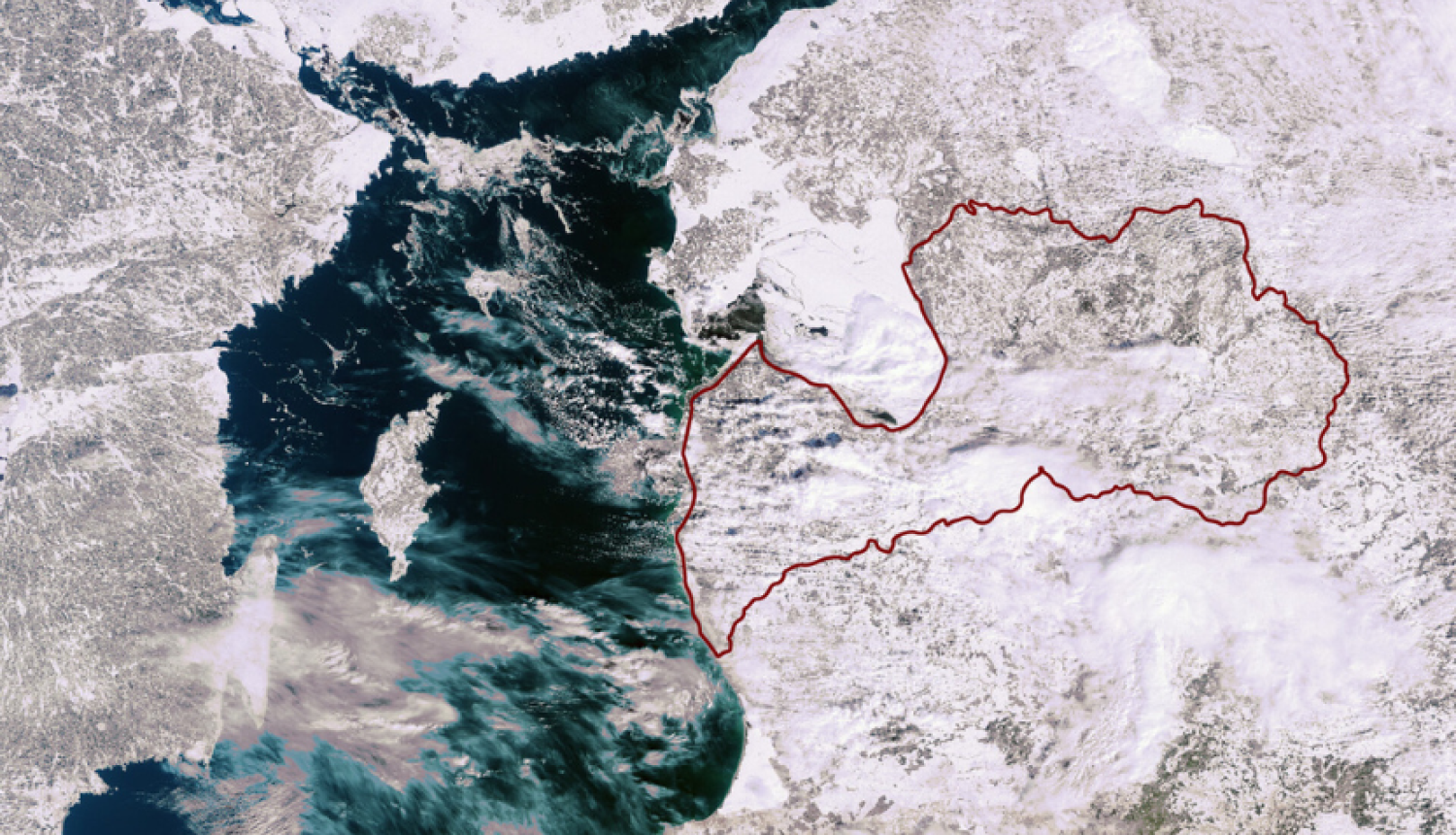 Latvijas kontūra no kosmosa