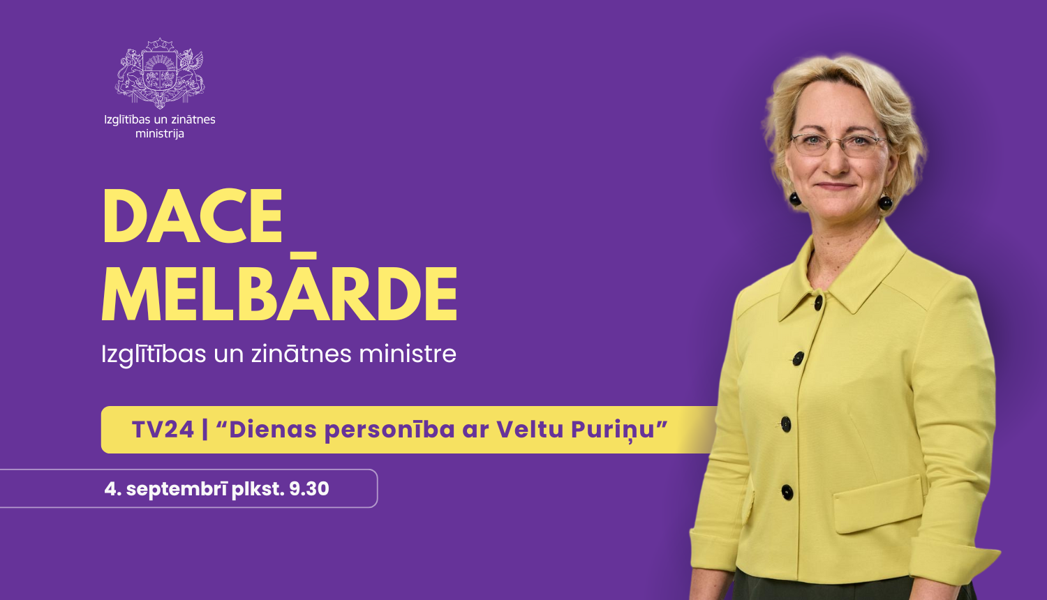 Intervija TV24 raidījumā "Dienas personība ar Veltu Puriņu"
