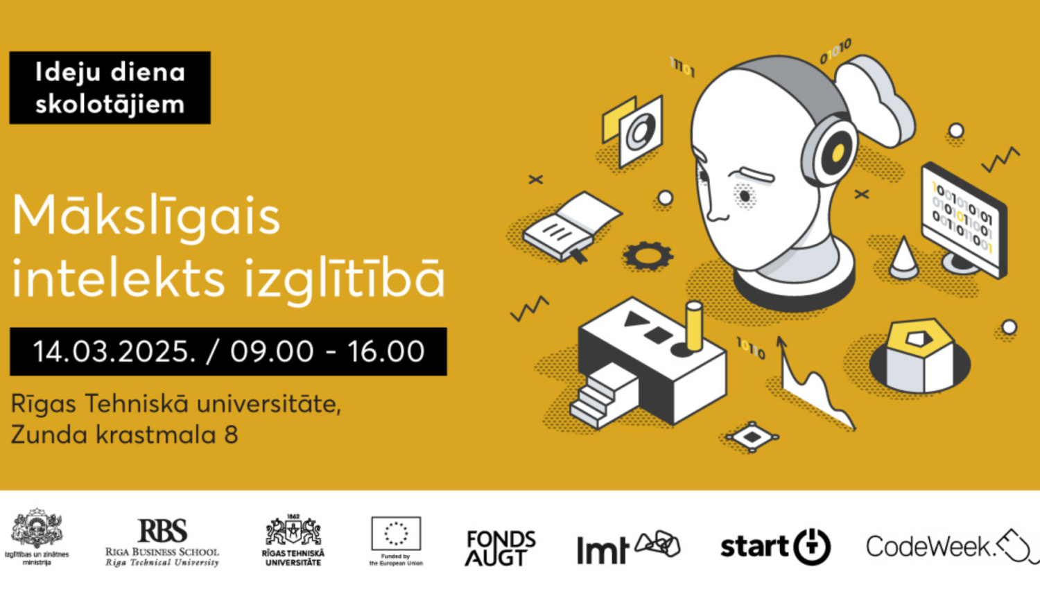 Pasākuma vizuālis ar tekstu "Ideju diena skolotājiem / Mākslīgais intelekts izglītībā"