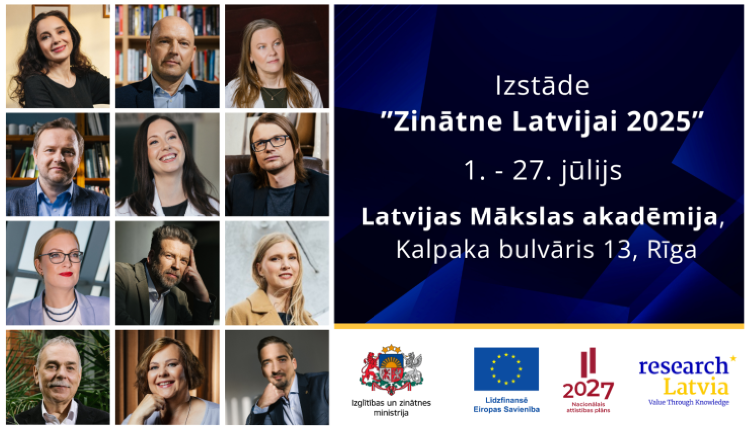 LMA ceļojošā izstāde "Zinātne Latvijai 2025".  01.-27.07.2025, Latvijas Mākslas akadēmija, Kalpaka bulvāris 13, Rīga