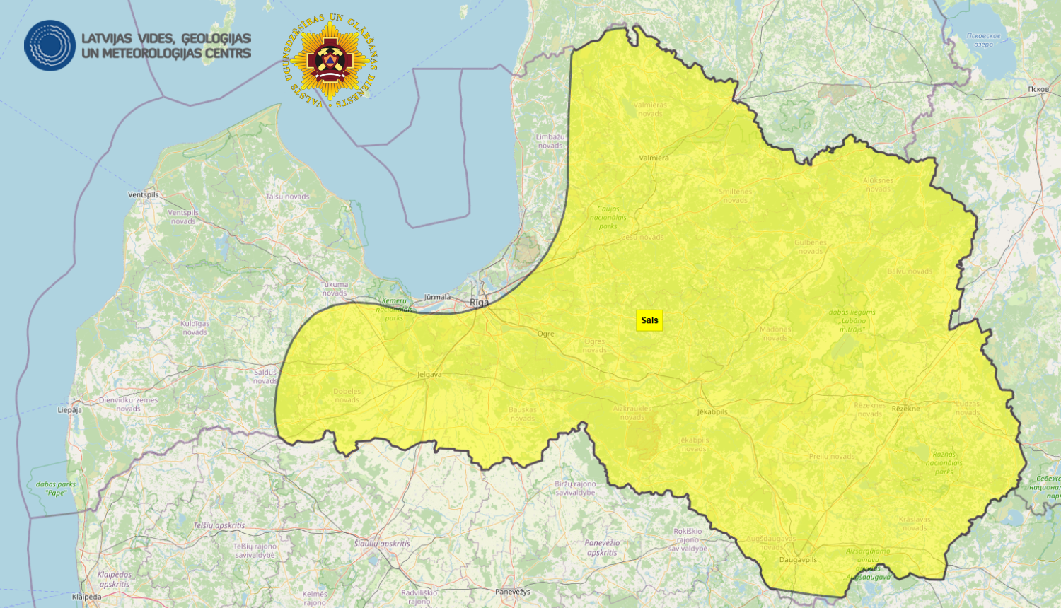 Dzeltenais brīdinājums www.bridinajumi.meteo.lv