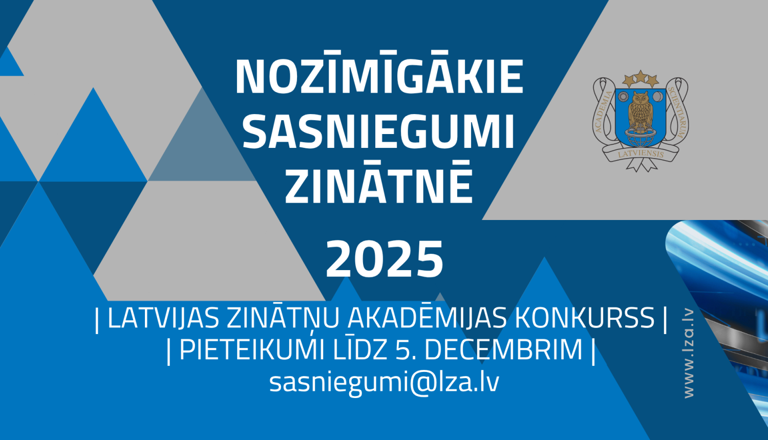 Zinātnes sasniegumi zinātnē 2025 - LZA konkurss. 