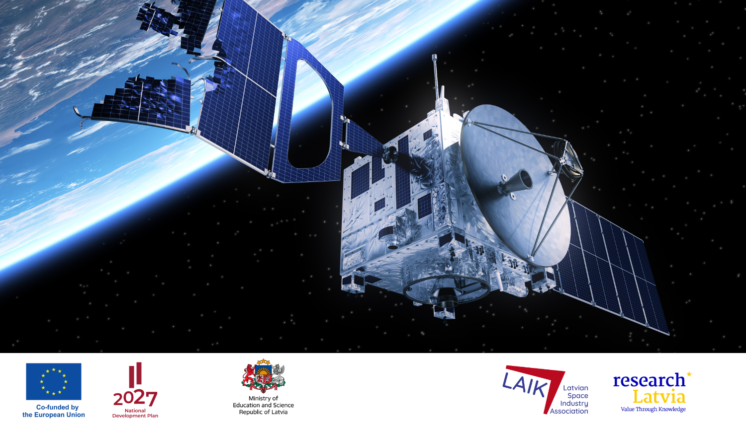 Satelīts, nedaudz redzama Zeme