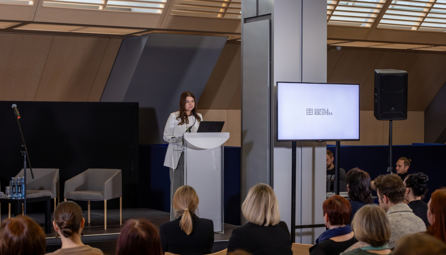 Silvija Reinberga Digitālās bibliotēkas atklāšanā