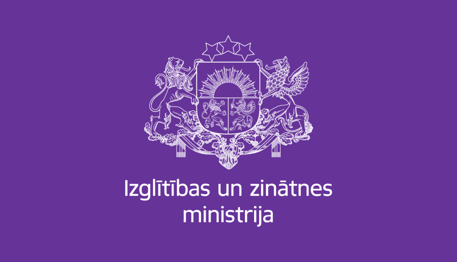 IZM logo uz violeta fona