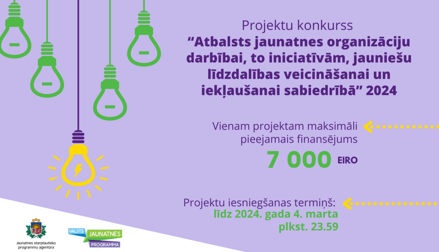 Uz violēta fona redzamas spuldzītes 