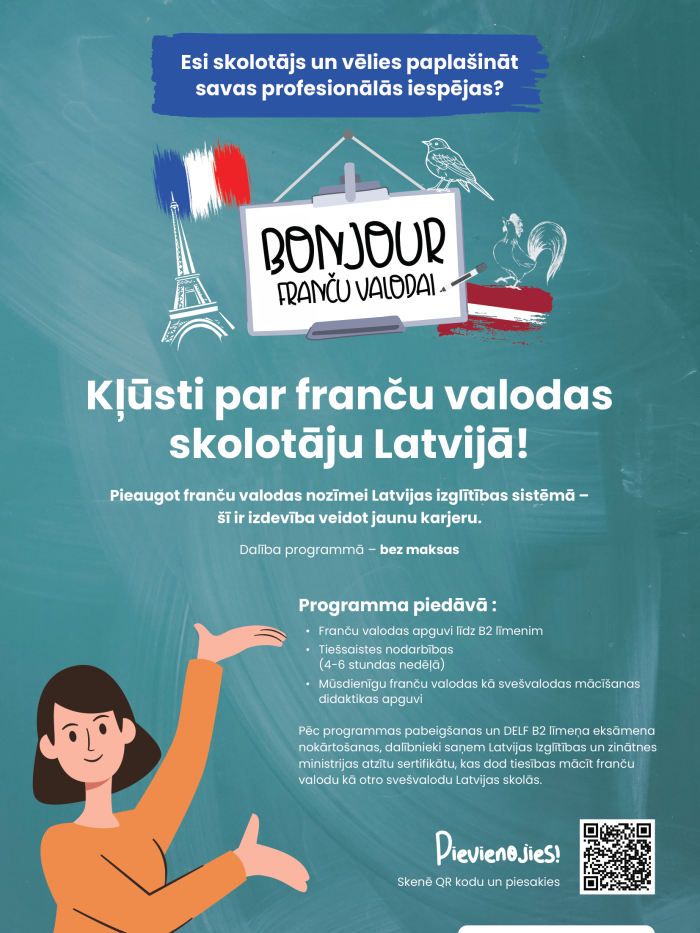 Kļūsti par fronču valodas skolotāju Latvijā!